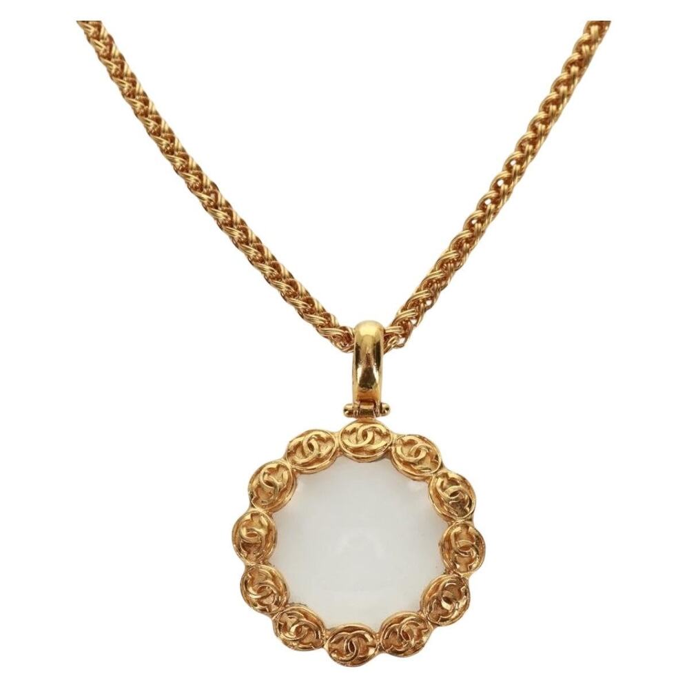 Chanel Loupe Necklace Metal Gold CC